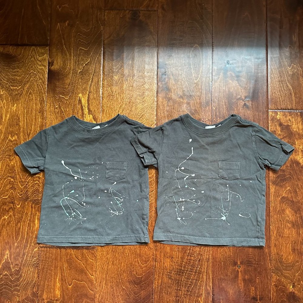 Colour Range Kids Splatter Pocket T-Shirt in Black Color